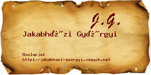 Jakabházi Györgyi névjegykártya